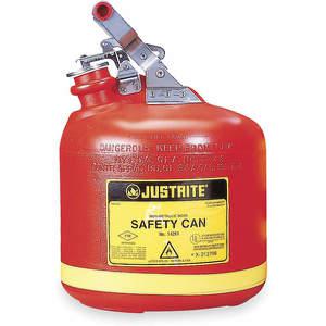 JUSTRITE 14261 Safety Can, Stainless Steel Hardware, Type I, 2-1/2 Gallon, Red | AC9YLG JCN14261RD