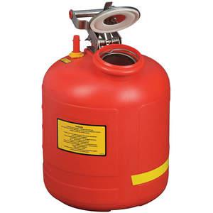 JUSTRITE 14565 Disposal Can for Liquid Disposal, Built-In Fill Gauge, 5 Gallon, Polyethylene, Red | AA4ZUX 13M373