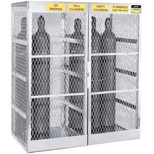 JUSTRITE 23007 Gas Cylinder Cabinet Locker, 20 Vertical Vertical, 60 x 32 Inch Size, Aluminum | AD8BRC 4HUA5