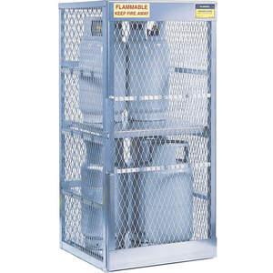 JUSTRITE 23010 Vertical Gas Cylinder Cabinet Locker, 30 x 32 x 65 Inch Size, 8 Cylinder, Aluminium | AA6ADU 13M586
