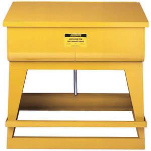 JUSTRITE 27221 Rinse Tank, Self-Close Cover, Drain Plug, Steel, 22 Gallon, Yellow | AA4ZVP JUT27221YL