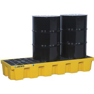 JUSTRITE 28628 Drum Spill Containment Pallet, 3 Drums, Yellow | AE2CXL JEN28628YL