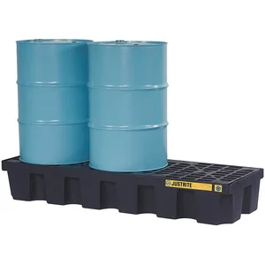 JUSTRITE 28627 Drum Spill Containment Pallet, 3 Drums, 3750 Lb. | AE2CXK JEN28627BL