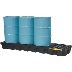 JUSTRITE 28633 Drum Spill Containment Pallet, 4 Drums | AE2CXR 4WLV2