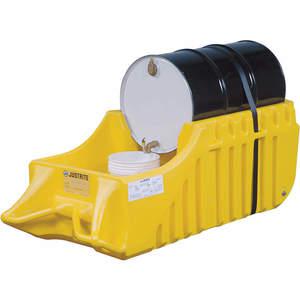 JUSTRITE 28664 Spill Containment Indoor/Outdoor Drum Caddy, 55 Gallon, Yellow | AE4MGB JEN28664YL