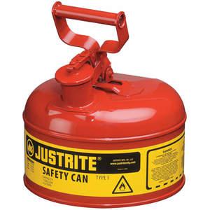 JUSTRITE 7110100 Safety Can, Flame Arrester, Type I, 1 Gallon, 11 Inch Height, Red | AE7WEV JCN7110100, 7110100Z