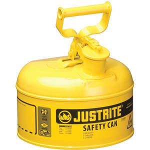 JUSTRITE 7110200 Safety Can, Flame Arrester, Type I, 1 Gallon, 11 Inch Height, Yellow | AA4ZYC JCN7110200, 7110200Z