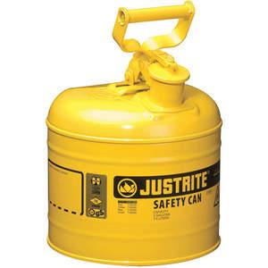 JUSTRITE 7120200 Sicherheitskanister, Flammensperre, Typ I, 2 Gallonen, Gelb | AA4ZYJ JCN7120200, 7120200Z
