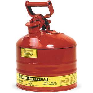 JUSTRITE 7125100 Safety Can, Flame Arrester, Type I, 2.5 Gallon, 11-1/2 Inch Height, Red | AE7TFW JCN7125100, 7125100Z