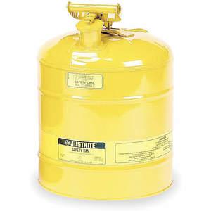 JUSTRITE 7150200 Safety Can, Flame Arrester, Type I, 5 Gallon, 16-7/8 Inch Height, Yellow | AE4AJE JCN7150200, 7150200Z