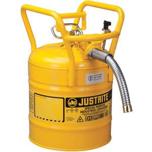 JUSTRITE 7350230 Dot Safety Can, 1 Inch Metal Hose, Type II, 1 Inch Metal Hose, Yellow | AA4ZZU 13M492