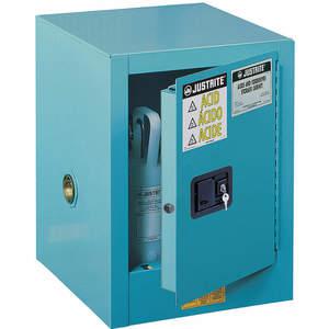 JUSTRITE 890422 Corrosive Safety Cabinet, 4 Gallon, 1 Shelf, 1 Door, Self Close, Steel, Blue | AA6ABE 13M526 / 8904221