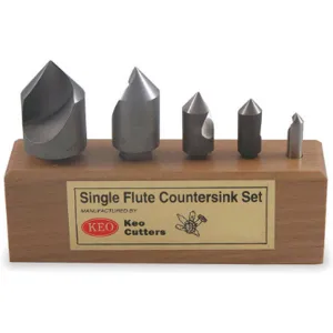 KEO 53028 Countersink Set 5 Piece 1 Flutes 82 Degree Hss | AA9GXB 1DBU5