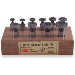 KEO 60100 Keyseat Cutter Set 10 Piece High Speed Steel Straight Tooth | AC3GVW 2TFW7