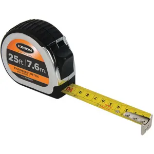 KESON PG10M25 Tape Measure 1 Inch x 25 Ft/7.5m Chrome/black | AB6WRX 22N854