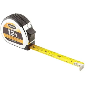 KESON PG181012 Tape Measure 5/8 Inch x 12 Feet Chrome/black | AB6WRY 22N855