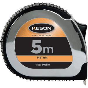 KESON PG5M Tape Measure 25mm x 5m Chrome/black Cm/mm | AB7FNX 22UY53