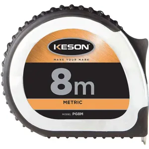 KESON PG8M Long Tape Measure 25mm x 8m Chrome/black | AB7FNY 22UY54