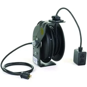 KH INDUSTRIES RTBB3LB-1DD520-J12K Retractable Cord Reel 50 Feet Black 125v | AF9PUR 30PL36