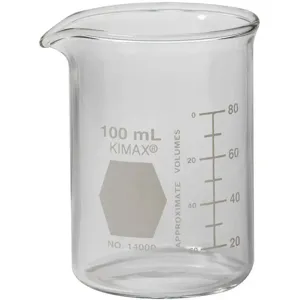 KIMBLE CHASE 14000-100 Beaker 100mL Glass 70mm Height PK48 | AH8KNK 38VK04