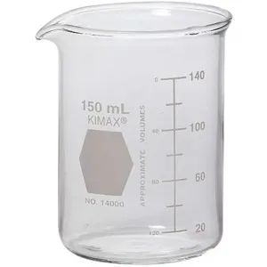 KIMBLE CHASE 14000-150 Beaker 150mL Glass 81mm Height PK48 | AH8KNL 38VK05