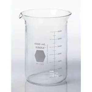 KIMBLE CHASE 14000-4000 Beaker 4000mL Glass 250mm Height PK6 | AH8KPE 38VK22