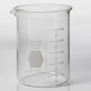 KIMBLE CHASE 14000-600 Beaker 600mL Glass PK36 | AH8KNA 38VJ93