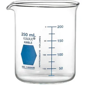 KIMBLE CHASE 14000B-250 Griffin Beaker 250mL Glass Clear PK12 | AH2EKC 26CV54