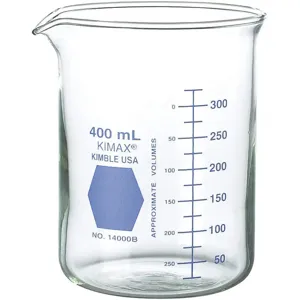 KIMBLE CHASE 14000B-400 Griffin Beaker 400mL Glass Clear PK12 | AH2EKD 26CV55