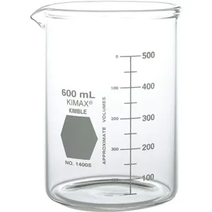 KIMBLE CHASE 14005-1000 Heavy Duty Beaker 1000mL Glass Clear PK24 | AH2EKX 26CV79