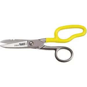 KLEIN TOOLS 2100-8 Electricians Scissor, Overall Length 6-5/16 Inch, Stainless Steel, Yellow | AD9VAL 4VAN9 / 21008-2