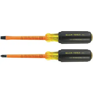 KLEIN TOOLS 33532-INS Insulated Screwdriver Set, 2 Piece | AA8VKG 1AHE5 / 33532-7