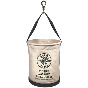 KLEIN TOOLS 5109PS Straight Wall Bucket, 15 x 12 Inch Size, Canvas | AC6VPH 36K964 / 55509-1