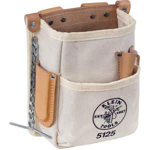 KLEIN TOOLS 5125 Tool Pouch, 5 Pockets, Size 7-1/2 x 8-1/2 Inch, Canvas | AC6VQX 36L236 / 55100-0