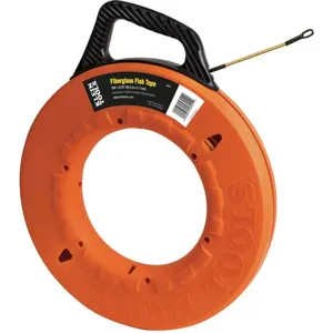 KLEIN TOOLS 56014 Fish Tape, 3/16 Inch Diameter x 200 Feet Length, Fiberglass | AA7GEA 15X659 / 56014-9