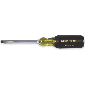 KLEIN TOOLS 600-4 Screwdriver, Slotted, Square Shank, Size 1/4 x 4 Inch | AD6RXJ 4A845 / 85002-8