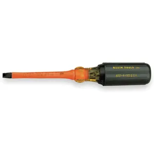 KLEIN TOOLS 602-4-INS Insulated Screwdriver, 1/4 x 4 Inch Cabinet | AB2NWQ 1N053 / 85023-3