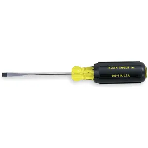 KLEIN TOOLS 605-4 Cabinet Screwdriver, Size 1/4 x 4 Inch, Plastic | AE4LQM 5LL57 / 85044-8