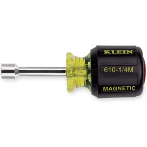 KLEIN TOOLS 610-1/4M Magnetic Nut Driver, Size 1/4 Inch, Length 3-1/2 Inch | AC3CHK 2RKP5 / 65135-9