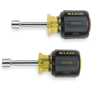 KLEIN TOOLS 610 Nut Driver Set, 1-1/2 Inch Shaft Length, 2 Piece | AA9NUF 1ED91 / 65014-7