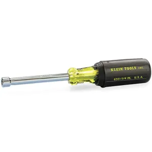 KLEIN TOOLS 630-1/4 Nut Driver, Hollow, Cushion, Size 1/4 Inch, Black | AE4LQR 5LL61 / 65002-4