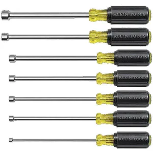 KLEIN TOOLS 647M Magnetic Nut Driver Set, 6 Inch Shank, 7 Piece | AB9JFH 2DGW9 / 65215-8