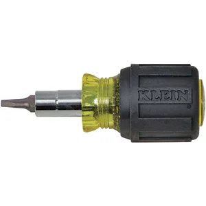 KLEIN TOOLS STUBBY MULTI-BIT SCRDRV SQUARE RECESS Multi Bit Screwdriver, 6 In 1, Size 3-1/4 Inch | AF7YJE 23NN71