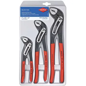 KNIPEX 00 20 07 US1 Water Pump Plier Set 7-1/4 10 12 Inch 3 Pc | AB9MJC 2DYW9