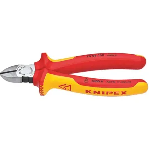 KNIPEX 70 08 160 SBA Insulated Diagonal Cutters 7-1/4 Inch Length | AA2MNN 10T985