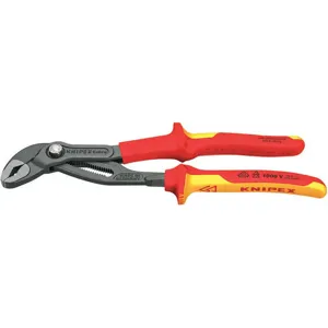 KNIPEX 87 28 250 SBA Insulated Water Pump Plier 10 Inch Red/yellow | AA2MQT 10U043