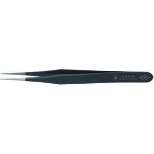 KNIPEX 92 28 70 ESD Tweezers Esd Straight 4-1/4 Inch Stainless Steel Black | AA2MRN 10U063