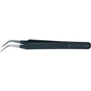KNIPEX 92 38 75 ESD Tweezers Esd Sickle 4-3/4 Inch Stainless Steel Black | AA2MRW 10U070