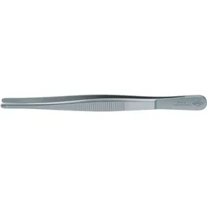 KNIPEX 92 72 45 Tweezers Blunt Straight Serrated 5-3/4 | AA2MTE 10U078