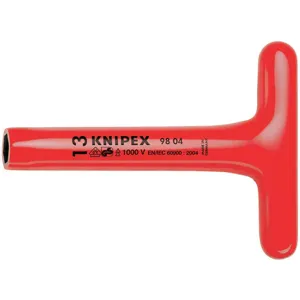 KNIPEX 98 04 10 Nut Driver T-handle Insulated 10mm 8 In | AA2FMK 10G255